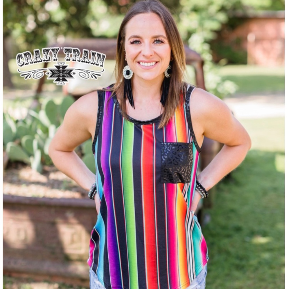 Poppin Serape Tank M Crazy Train